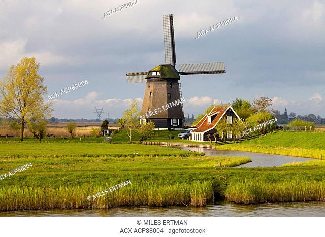 Windmill near Schermerhorn, North Holland, Netherlands