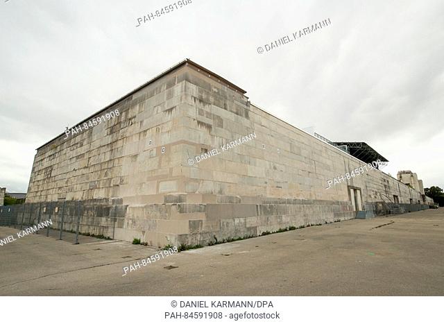 A view of the partially restored backside of the Zeppelin Tribune on the former Nazi Party rally grounds in Nuremberg, Germany, 7 October 2016