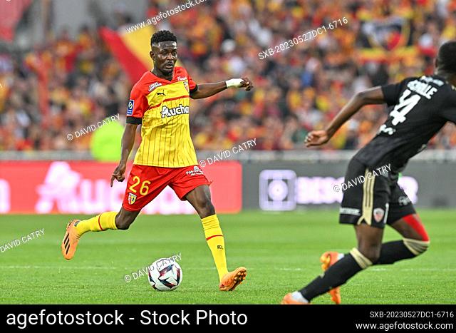 Salis Abdul Samed (26) of RC Lens pictured during a soccer game between t Racing Club de Lens and AC Ajaccio, on the 37th matchday of the 2022-2023 Ligue 1 Uber...