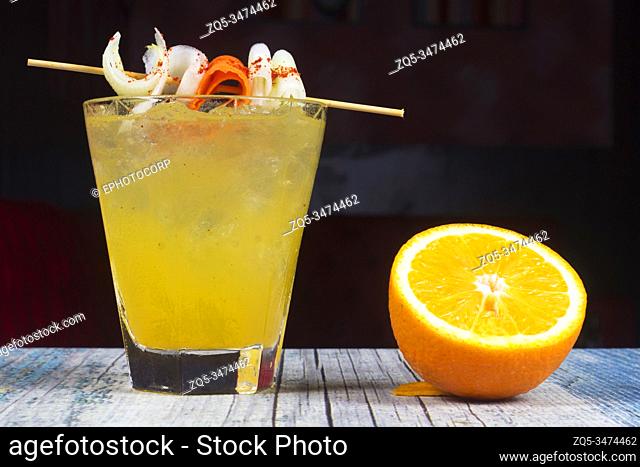 Orange Mint Mocktail at a bar counter