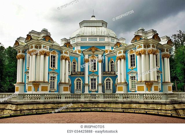 Pavilion ""Hermitage"", architects M. Zemtsov, F. Rastrelli, Catherine Park, Tsarskoye Selo (Pushkin), Russia