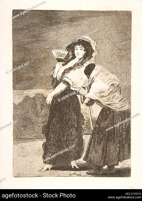 Plate 16 from 'Los Caprichos':For heaven's sake: and it was her mother (Dios la Perdone.., 1797-98. Creator: Francisco Goya