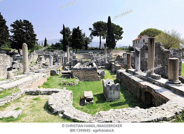 Ruins of an early Christian basilica in Salona, near Split, Croatia, Europe