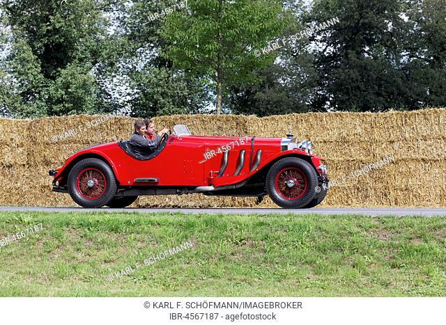 Merces-Benz SSK on the circuit, sports two-seater from 1928, red, Classic Days Schloss Dyck, Jüchen, North Rhine-Westphalia, Germany