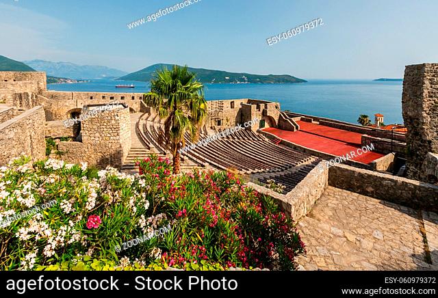 Forte Mare castle summer view and Bay of Kotor (Herceg Novi, Montenegro)