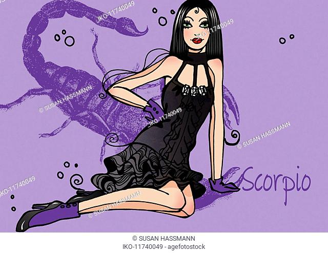Portrait of Scorpio woman zodiac sign
