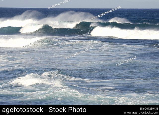 Waves in the north coast of Gran Canaria. Quintanilla. Arucas. Gran Canaria. Canary Islands. Spain