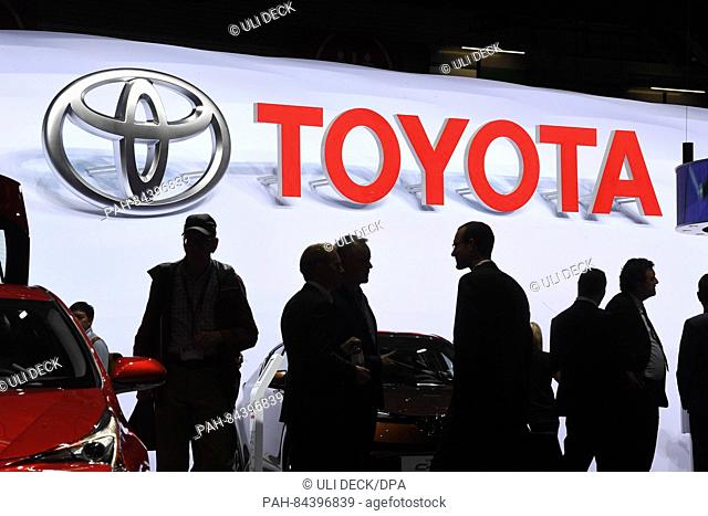 A Toyota logo on the second press day of the Paris Motor Show (Mondial de l'Automobile) in Paris, France, 30 September 2016