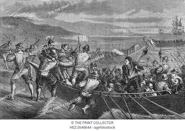 'Attack on the Isle of Wight', July 1545, (c1880). Artist: Unknown