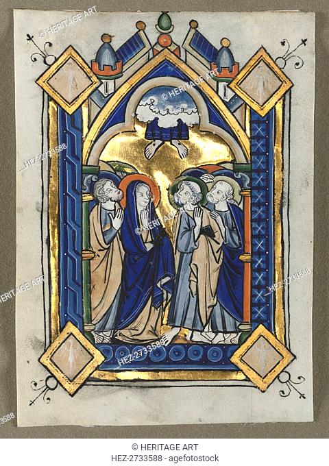 Leaf Excised from a Psalter: The Ascension, c. 1260. Creator: Unknown