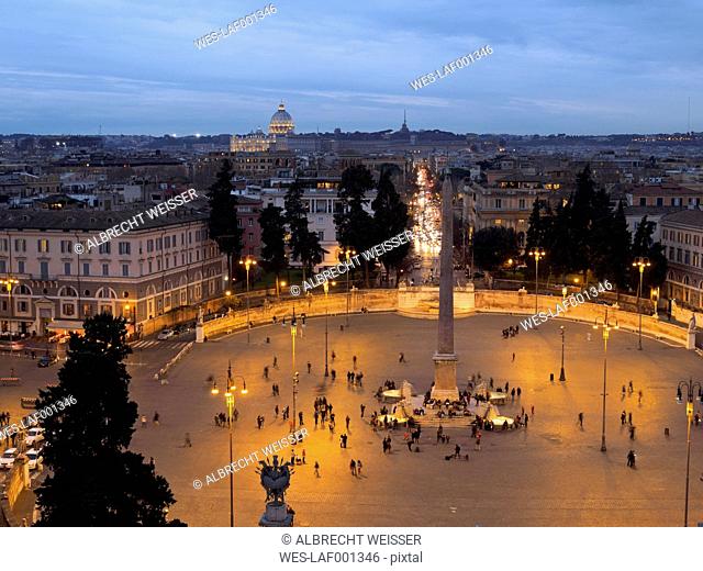 Italy, Rome, Piazza del Popolo, Vatican in background