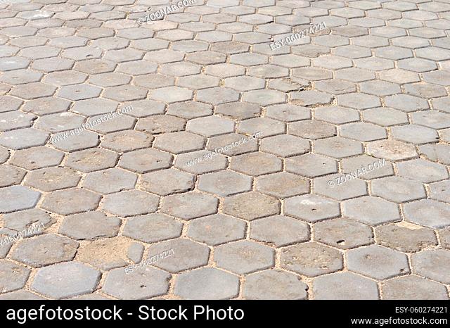 pattern octagonal on the paving block