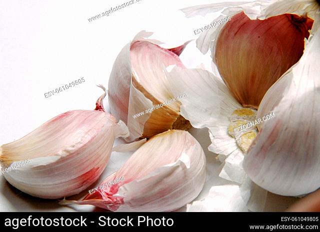 Garlic, Close Up against white background