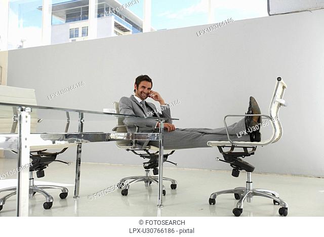Businessman in his design office