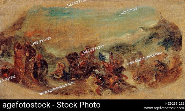 Esquisse pour la bibliothèque du palais Bourbon : Attila suivi de ses hordes barbares.., c1844. Creator: Eugene Delacroix