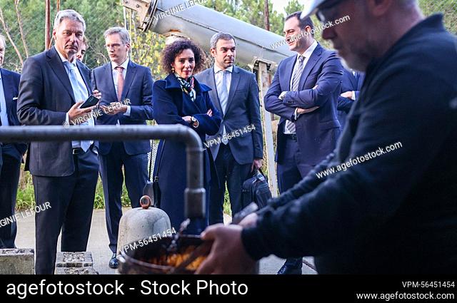 Foreign minister Hadja Lahbib and CEO SynPet Cem Ozsuer pictured during a visit to the Sinpet Company on day three of a working visit of the Belgian Foreign...