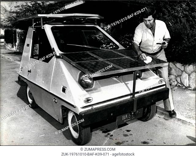 Oct. 10, 1976 - The 'Ugly Duckling' makes its debut-The world's first civilian car partially powered by solar energy: A two-seater car known as the 'Ugly...