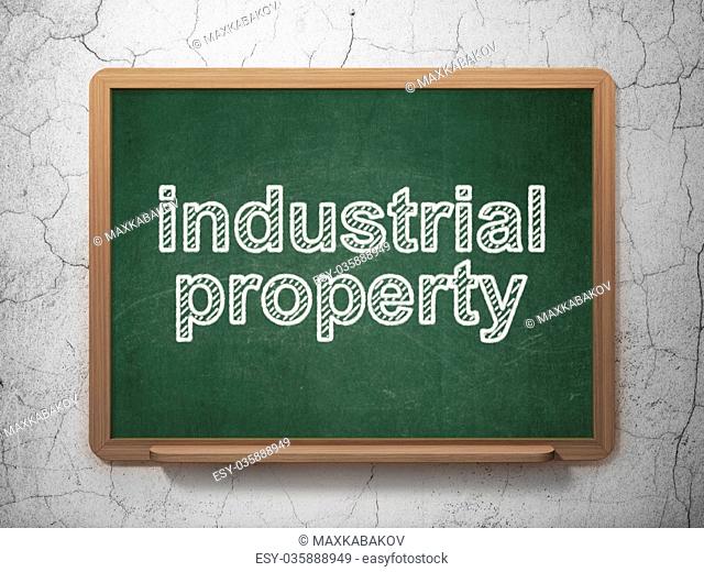 Law concept: Industrial Property on chalkboard background