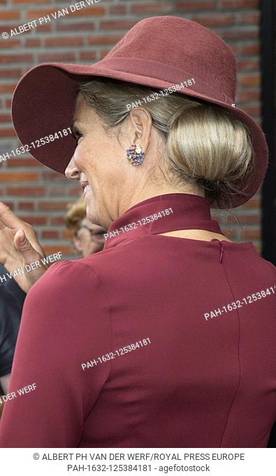 Queen Maxima of The Netherlands leaves at theater Flint in Amersfoort, on October 09, 2019, after attending the congress Together of meaning - You make the...