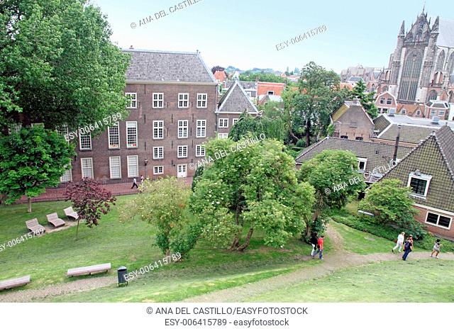 Panorama from the The burcht citadel Leiden Holland