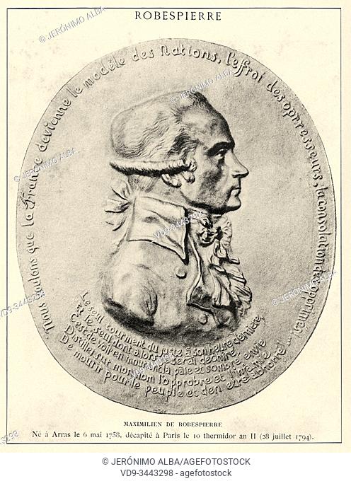 Portrait of Augustin Robespierre (Arras, 1763-Paris, 1794), French politician, member of the National Convention. French Revolution 18th century