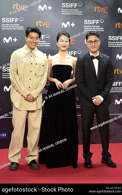 Xingchen Lyu, Bingrui Zhao attended Red Carpet Opening Ceremony during 71st San Sebastian International Film Festival at Kursaal Palace on September 22