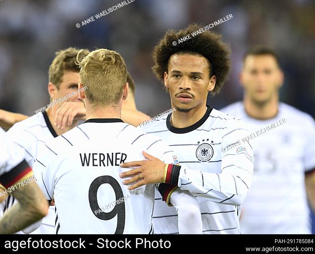 jubilation Leroy SANE (r. GER) with Timo WERNER (GER), football UEFA Nations League, matchday 4, Germany (GER) - Italy (ITA) 5: 2, on June 14th