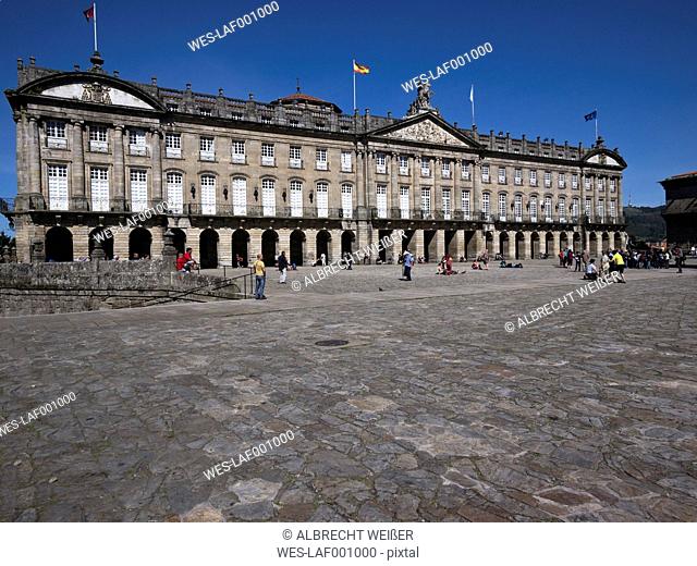 Spain, Santiago de Compostela, The Way of St James, View of the townhall