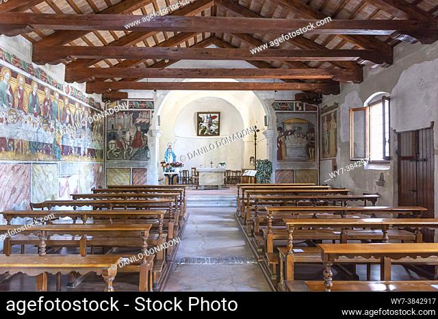 st. george church: frescoes by giovanni di francia 1466, san polo di piave, italy