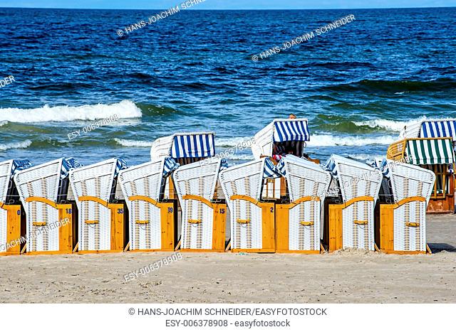 beach chairs at the Baltic Sea in Poland