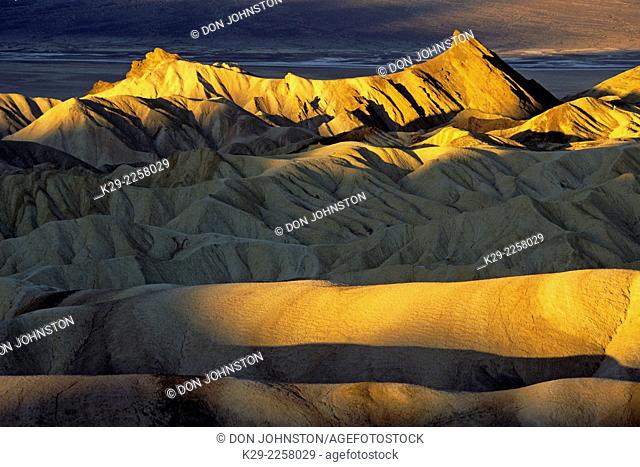 Eroded formations at Zabriskie Point, Death Valley National Park, California, USA