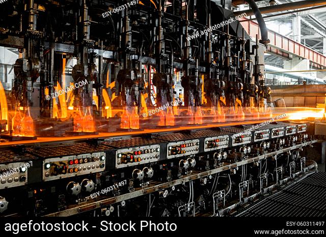 factory shop for the production of glass bottles and beverage