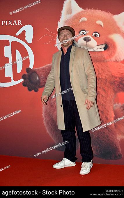 Marco Maccarini attends at the red carpet of Disney movie Red at The Space Cinema Moderno in Rome, (Italy).February 25th, 2022