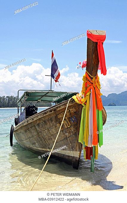 Thailand, province Krabi, Railay beach, beach, boat