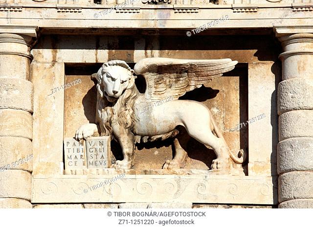 Croatia, Zadar, The Land Gate, St Mark's Lion