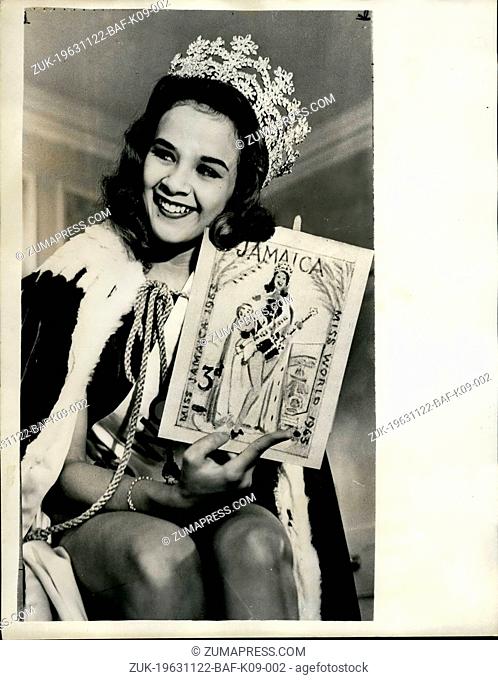 Nov. 22, 1963 - 22-11-63 Miss Jamaica appears on stamps ?¢‚Ç¨‚Äú Carole Joan Crawford, Miss Jamaica, who won the Miss World title in London recently