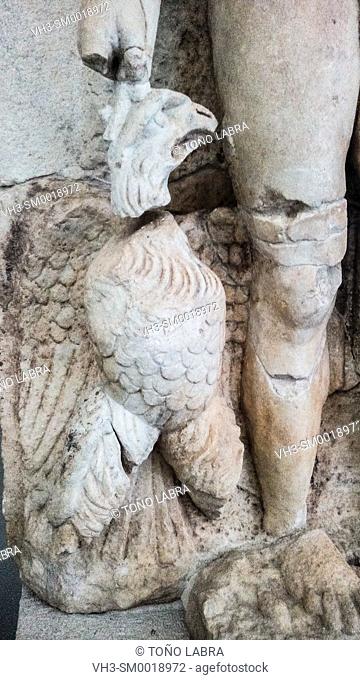 Augustus and Victoria (detail). Aphrodisias Museum. Ancient Classic Greece. Asia Minor. Turkey