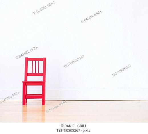 Studio shot of red chair