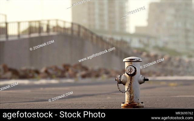 Rusty Fire Hydrant at sunny day