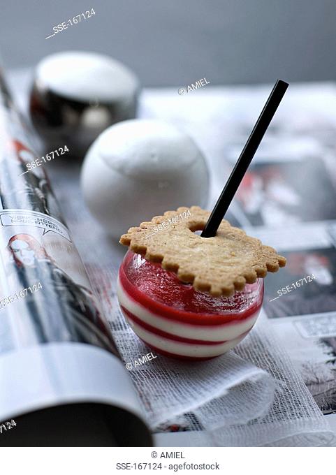Fromage blanc mousse with strawberry puree