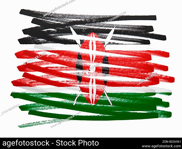 Flag illustration made with pen - Kenya