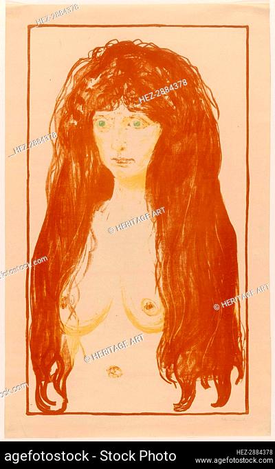 Woman with Red Hair and Green Eyes. The Sin, 1902. Creator: Edvard Munch