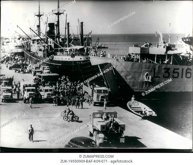 Sep. 09, 1955 - British commandos land in Cypros. The will 'Go Straight into action': Six hundred and thirty British Commandos landed at Famagusta