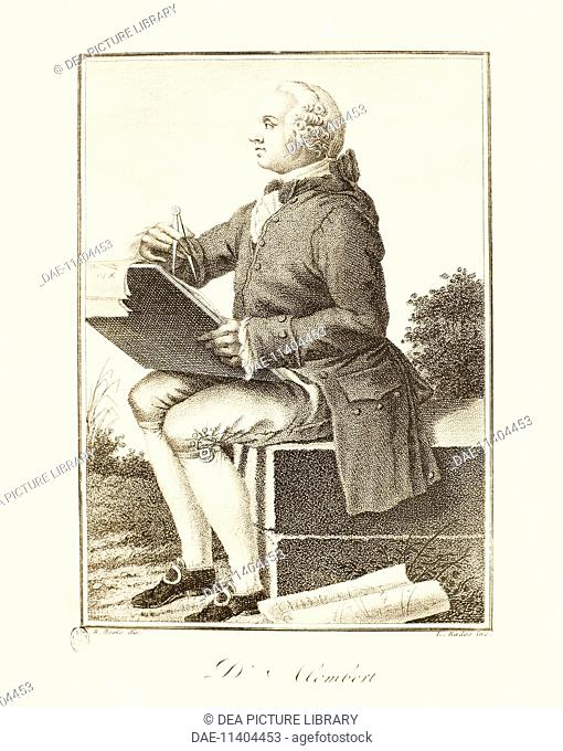 Portrait of Jean-Baptiste le Rond d'Alembert (Paris, 1717-1783), French encyclopedist, mathematician, physicist, philosopher and astronomer. Engraving