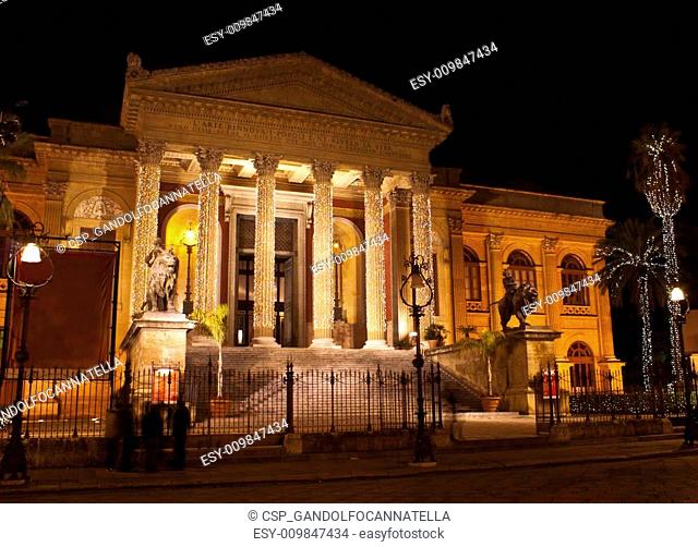 Theatre Massimo by night.Palermo
