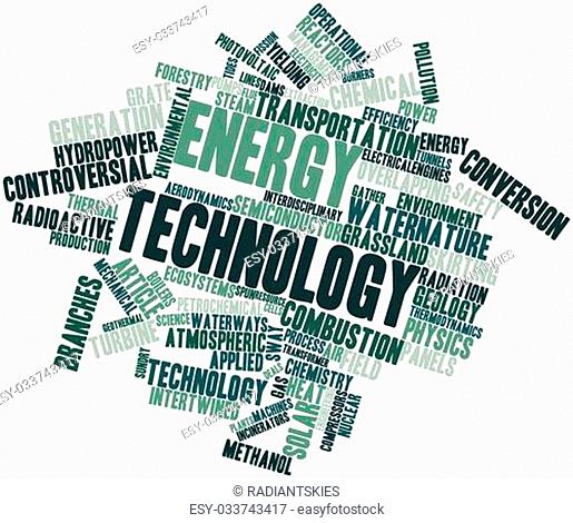 Abstract word cloud for Energy technology with related tags and terms
