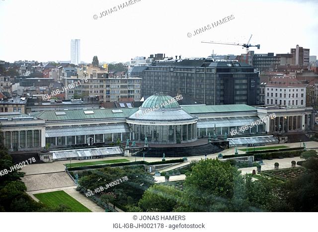 Skyline view of the Rue Royale and The Jardin Botanique / Kruidtuin cultural centre / Concert hall of the Wallonie-Bruxelles Federatiion in Brussels