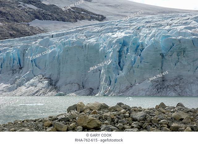 Austdalsbreen Glacier, Styggevatnet Lake, Jostedalsbreen Icecap, Sogn og Fjordane, Norway, Scandinavia, Europe