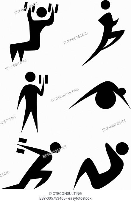 Exercise Stick Figure Set