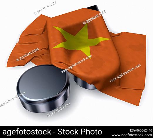 musiknote und flagge von vietnam - 3d rendering